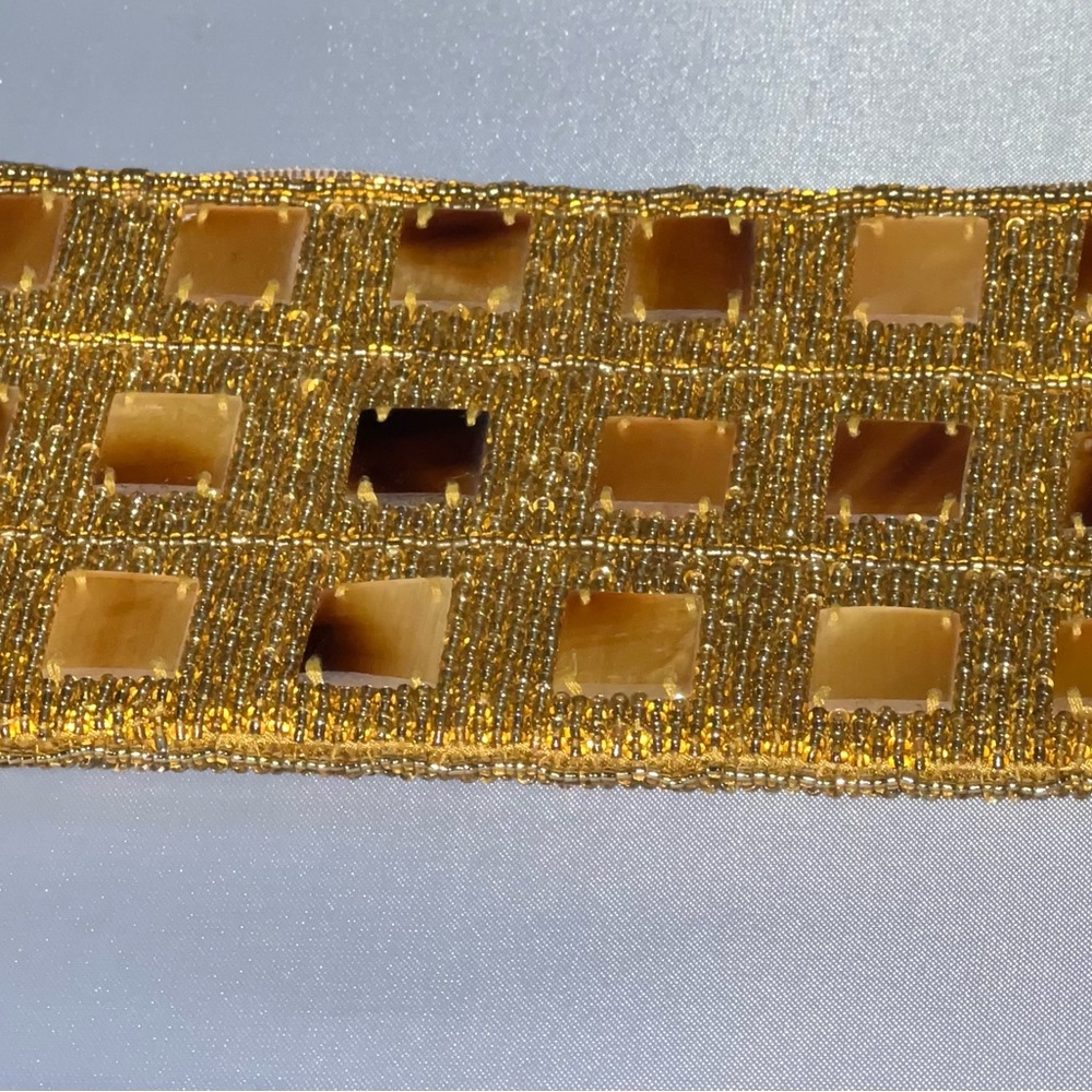 Gold Beaded Box Clutch Holder